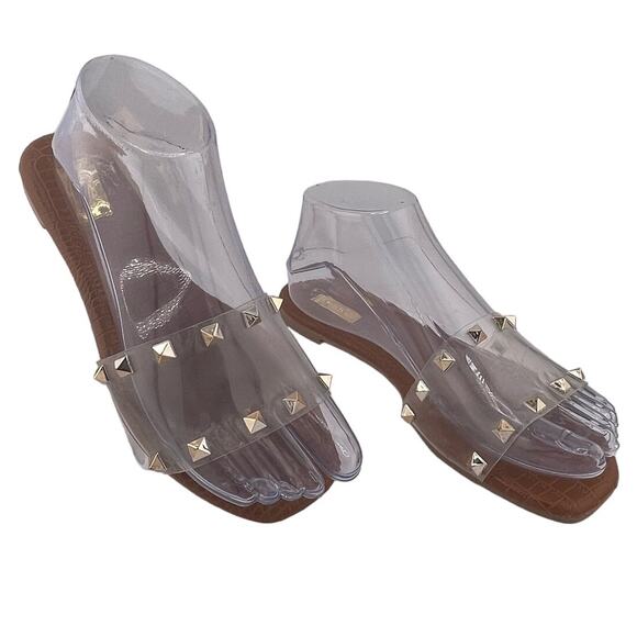 NWOB Qupid Hazy Studded Slide Flat Sandals Size 6.5 - Picture 2 of 8